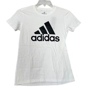Adidas Amplifier Tee in White with Black Logo